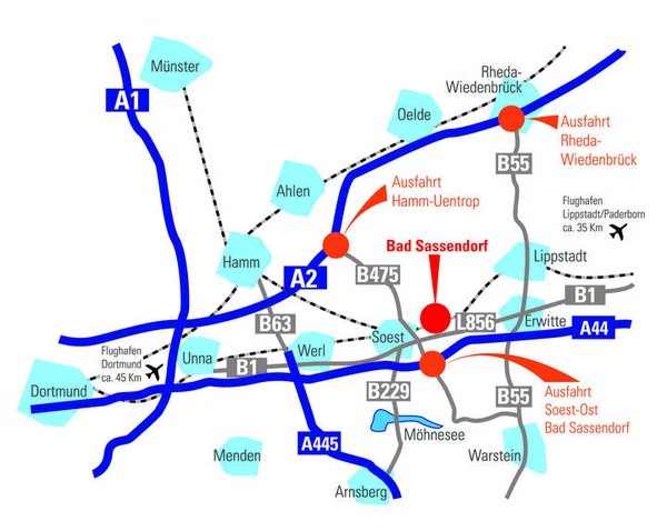 Anfahrtsskizze Bad Sassendorf