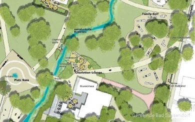 Mit dem Projekt "Kurpark 3.0" entstehen viele neue Angebote im Kurpark Bad Sassendorf, z. B. ein Barfußpfad und ein Niedrigseilgarten.