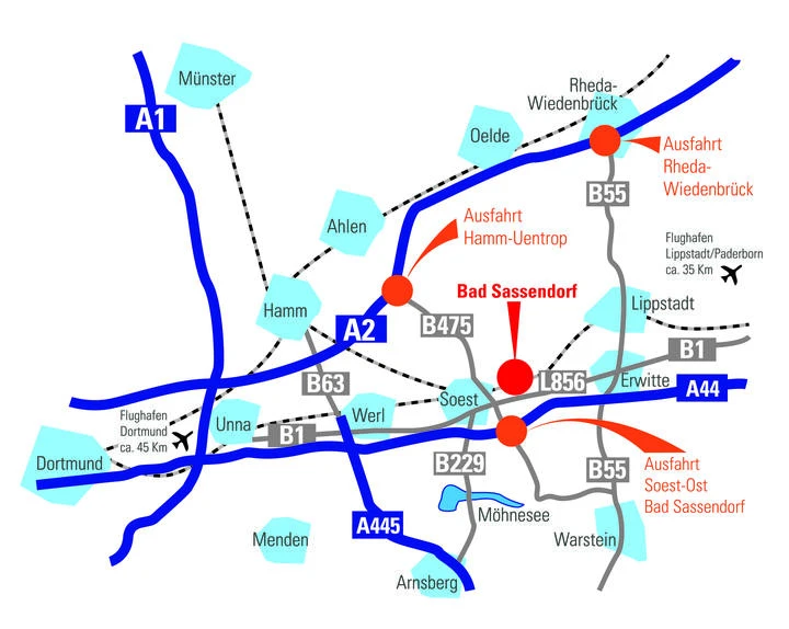 Anfahrtsskizze Bad Sassendorf