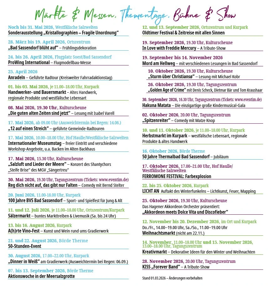 Veranstaltungshöhepunkte - Titelbild