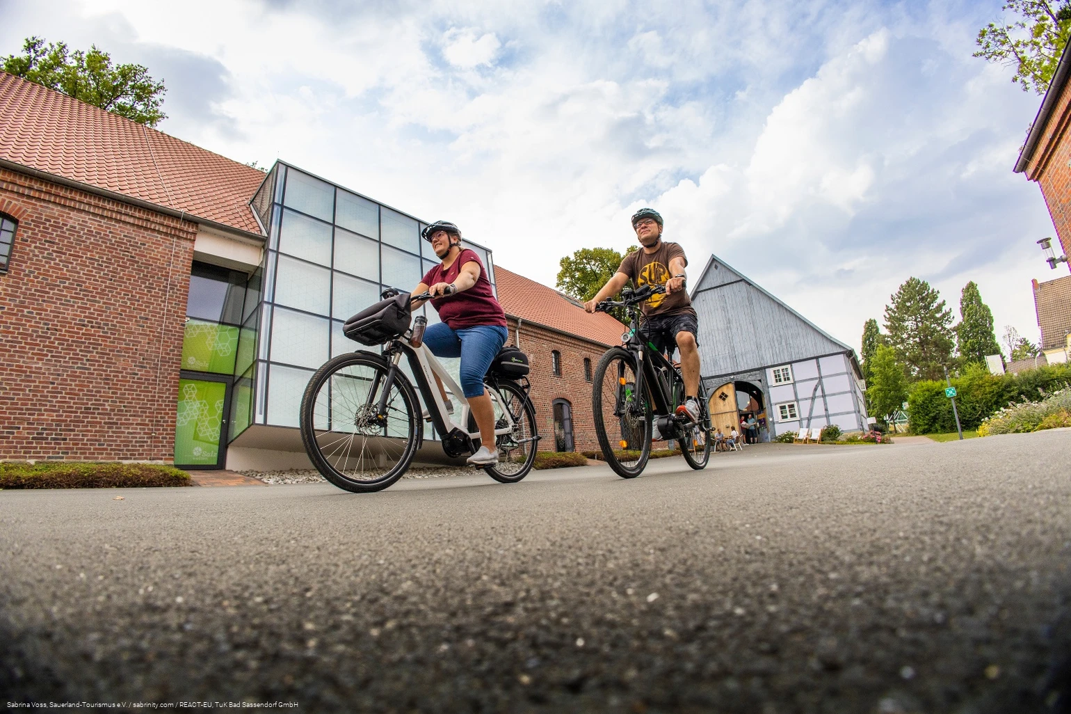 Radfahren rund um Bad Sassendorf - Radfahrer auf dem Hof Haulle