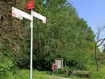 Die Knotenpunkttafeln entlang der Route geben darüber Aufschluss, wo man sich gerade befindet und was es in der Nähe zu sehen gibt.